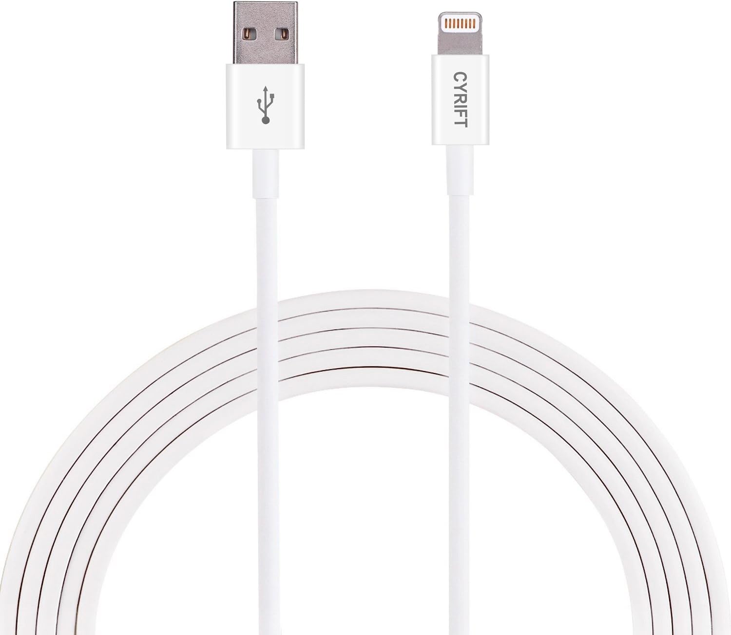 Lightning Cable CYRIFT iPhone Charger 6.6Feet(2meters) 8pin USB Cable for iPhone 7/6s/6 Plus/6/5s/5c/5/iPod 7/iPad Mini/Mini 2/3/iPad 4/iPad Air/iPad Air 2-White