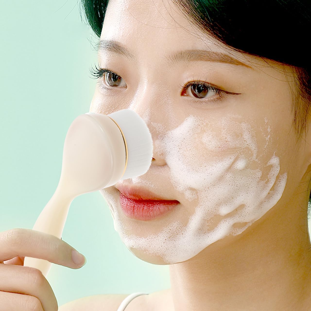 Facial Cleansing Brush Soft Silicone Manual Face Washer for Gentle Exfoliating and Deep Pore Cleaning at Home or Travel