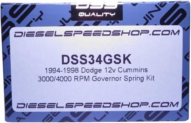 Dieselspeedshop.com replacement for 1994-1998 12 valve 12v Dodge, 3000/4000 RPM Governor spring kit 3k 4k gsk