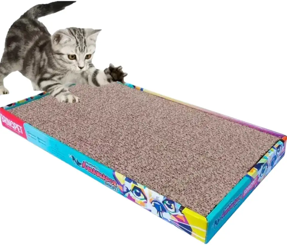Arranhador Para Gatos De Papelão Evita Arranhar Sofá Cortina Brinquedo Premium - Brinqpet (1 arranhador)