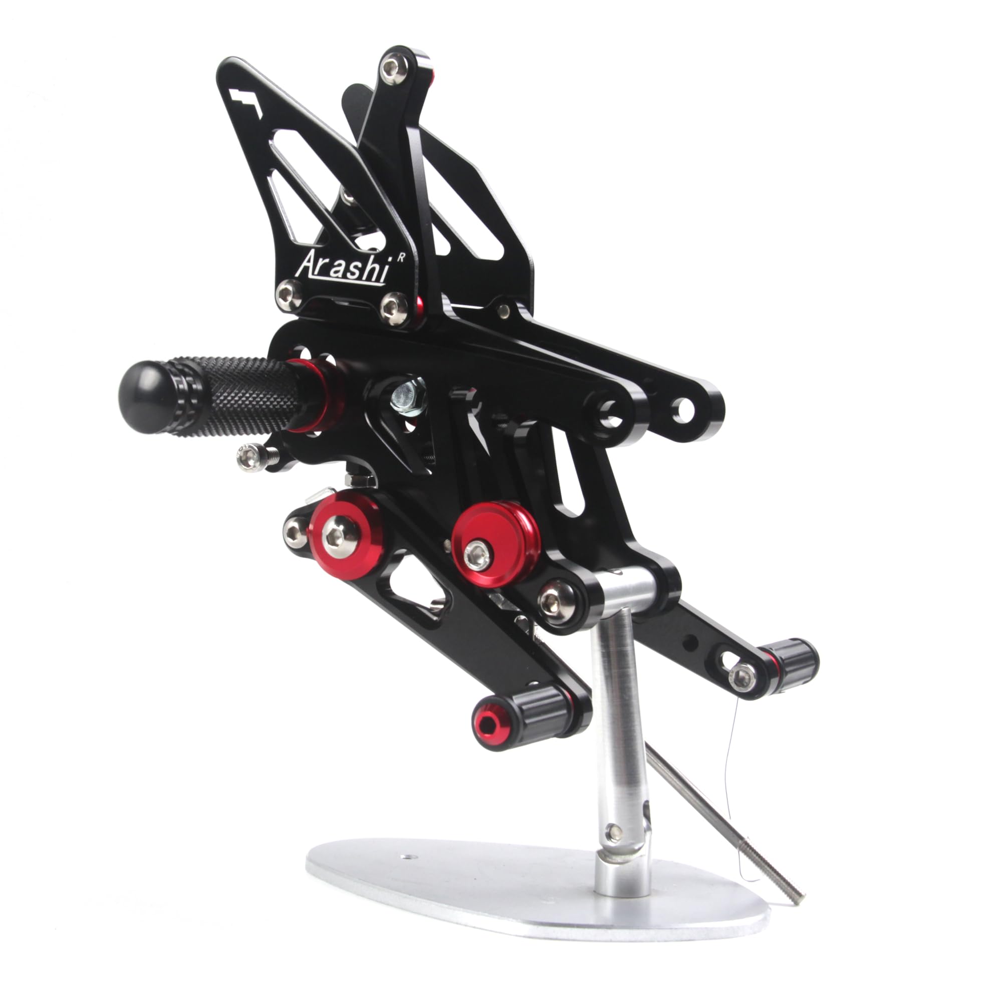 Commandes reculées réglables Aprilia RSV4 noir pour ajustement précis des repose-pieds