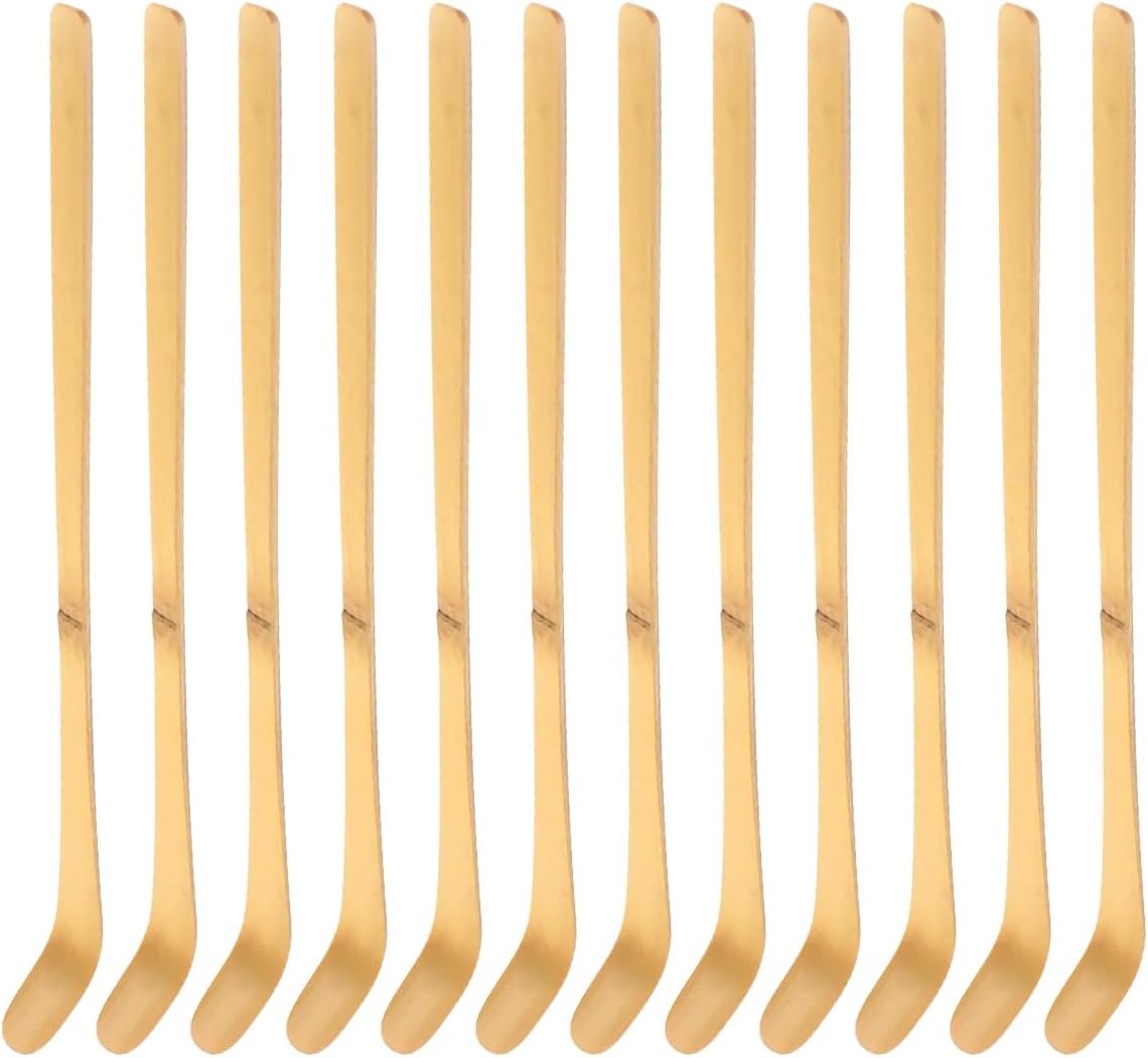 12PCS Bamboo Tea Scoop, Matcha Scoop for Coffee Spice Salt Sugar Tea Accessories, White