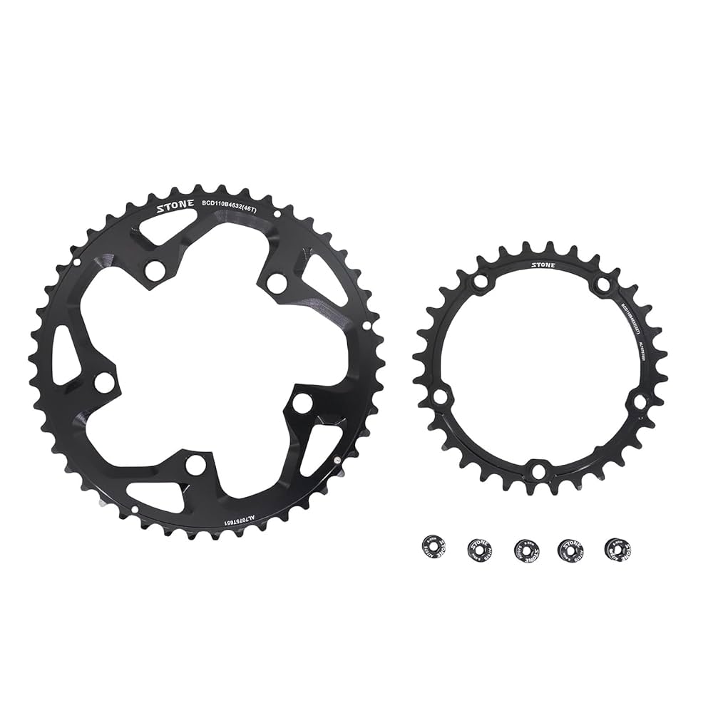 SRAM 110 BCD 52/36T 11 SPD チェーンリング Amazon.com : DJC Stone Bike Round Double Chainring 110bcd 2X
