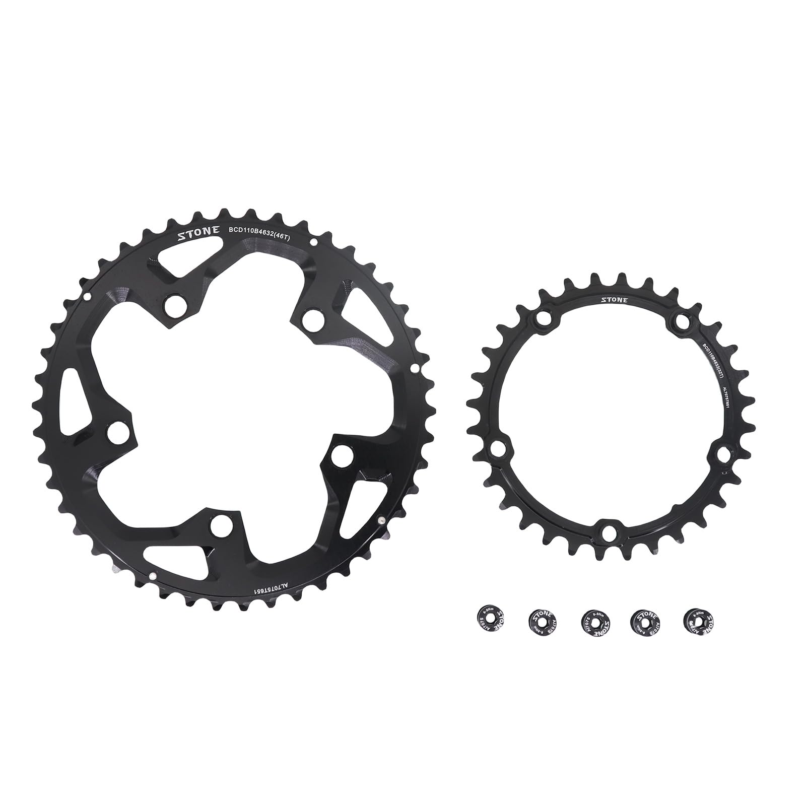 Amazon.com : DJC Stone Bike Round Double Chainring 110bcd 2X 52