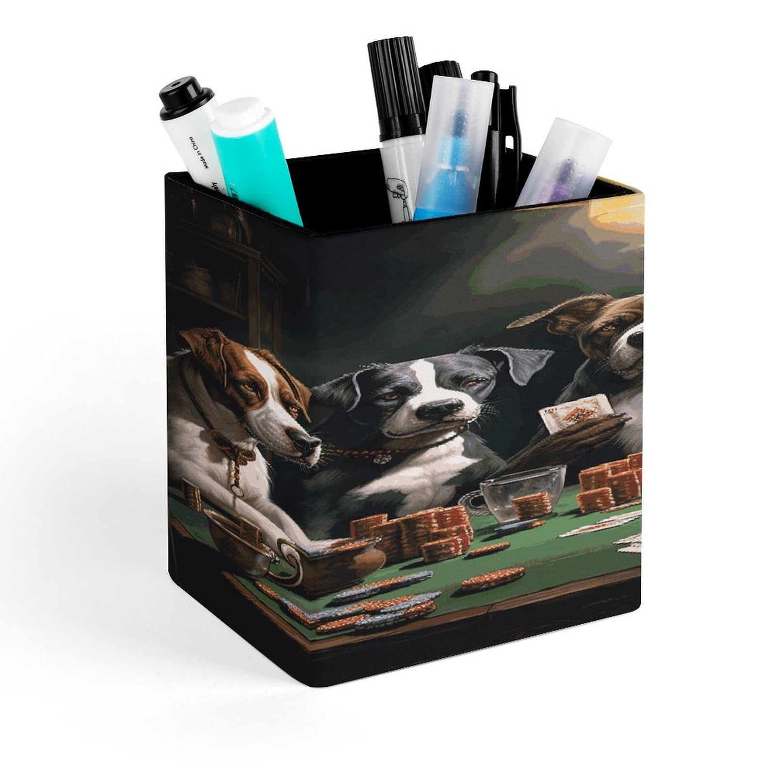 FekiLoot - Custom Desk Pencil Holder Office Accessories Square Pen Container Box Desk Organizer Makeup Brush Holder