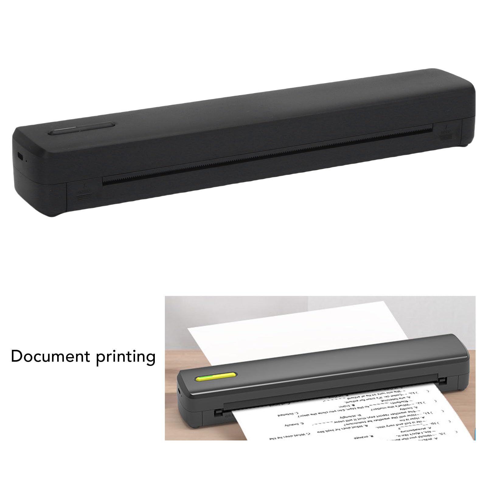 Luocute Przenośna Mini Drukarka Termiczna Bezprzewodowa do Podróży, Drukarka Bezatramentowa, 203 DPI, Obsługuje Format 8,5 X 11 Cali (US Letter, A4, A5), z baterią, do Systemu,