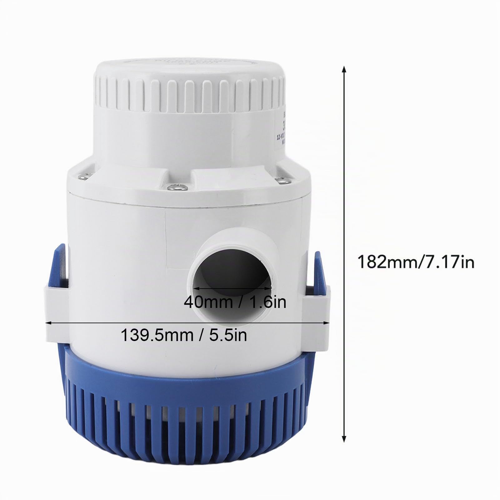 Bomba de Sentina Marina para de 3700 GPH, Bomba de Achique Automática de Prevención de Sobrecalentamiento de bajo Ruido ABS de 12 24v, para Piscinas Caravana RV (24V)