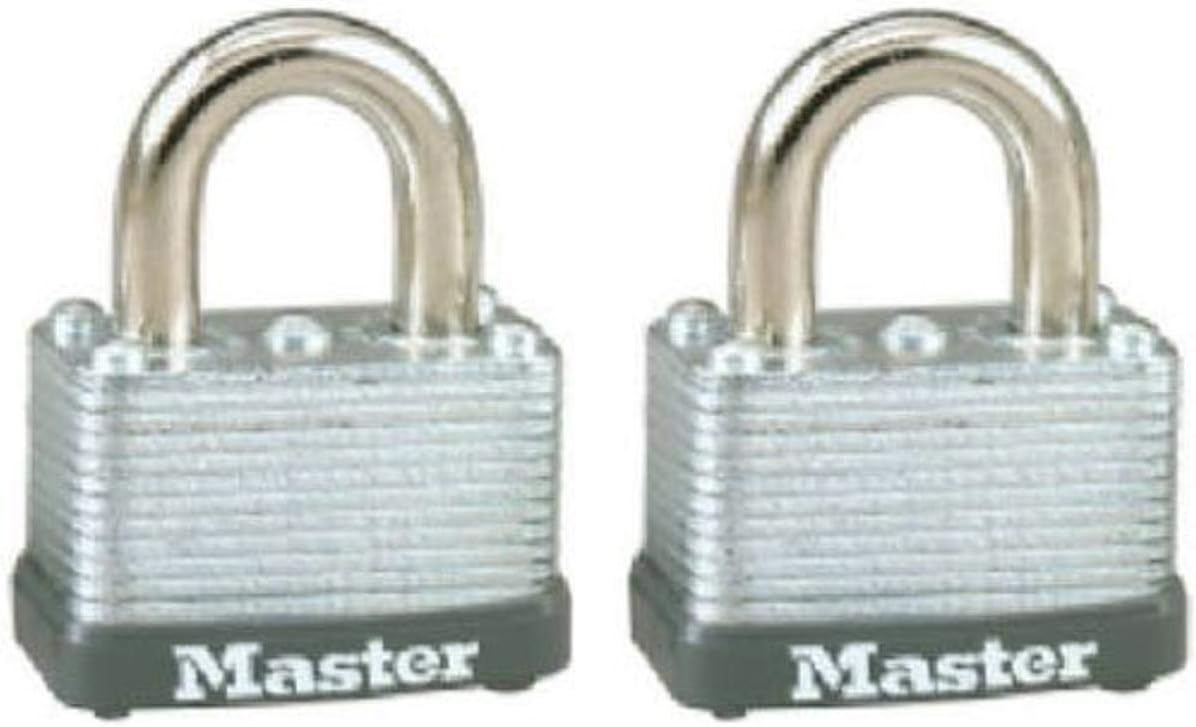 Master Lock 22T Keyed Alike Warded Padlock, 1-1/2 Inch, 2-Pack,Steel