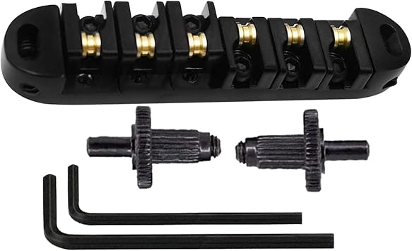 6-Strings Tune O-Matic Guitar Bridge And Allen Wrench With Studs Set For Les Electric Guitar Parts Replacements Guitar Roller Bridge Black Gold Silver Roller Bridge Tune O-matic Bridge