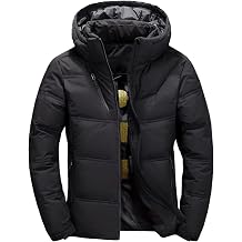 Men's Hooded Puffer Down Jacket with Multi-Pocket Warm Winter Snow Coat M-4XL