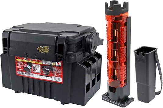Amazon 明邦化学工業 Meiho ランガンシステムボックス Vs 7055 ロッドスタンド ルアーホルダー 付 3点セット 釣り具 クリアオレンジ 明邦 Meiho タックルボックス
