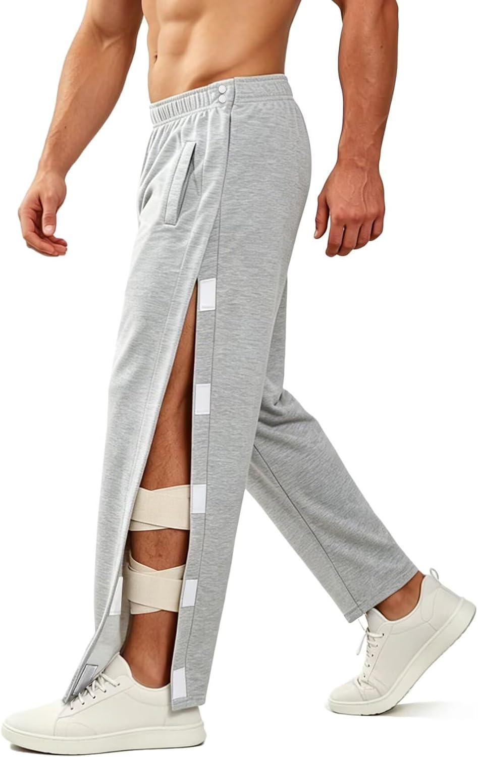 1 or 2 Pack Men’s Tear Away Sweatpants Easy On & Off