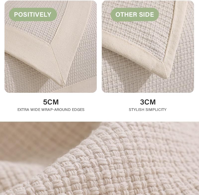 Miniatura 5 de Funda de sofá de lino de algodón, moderna, simple, de doble cara, reversible, funda para sofá seccional, protector de muebles, funda para sofá de 3