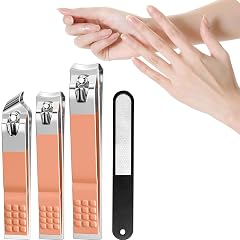 Nail Clipper Set 4 PCS Ultra Sharp Nail Clippers for Men Women Adults Toenail Fingernail Clippers Orange