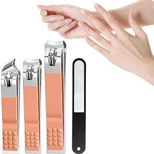 Nail Clipper Set 4 PCS Ultra Sharp Nail Clippers for Men Women Adults Toenail Fingernail Clippers Orange
