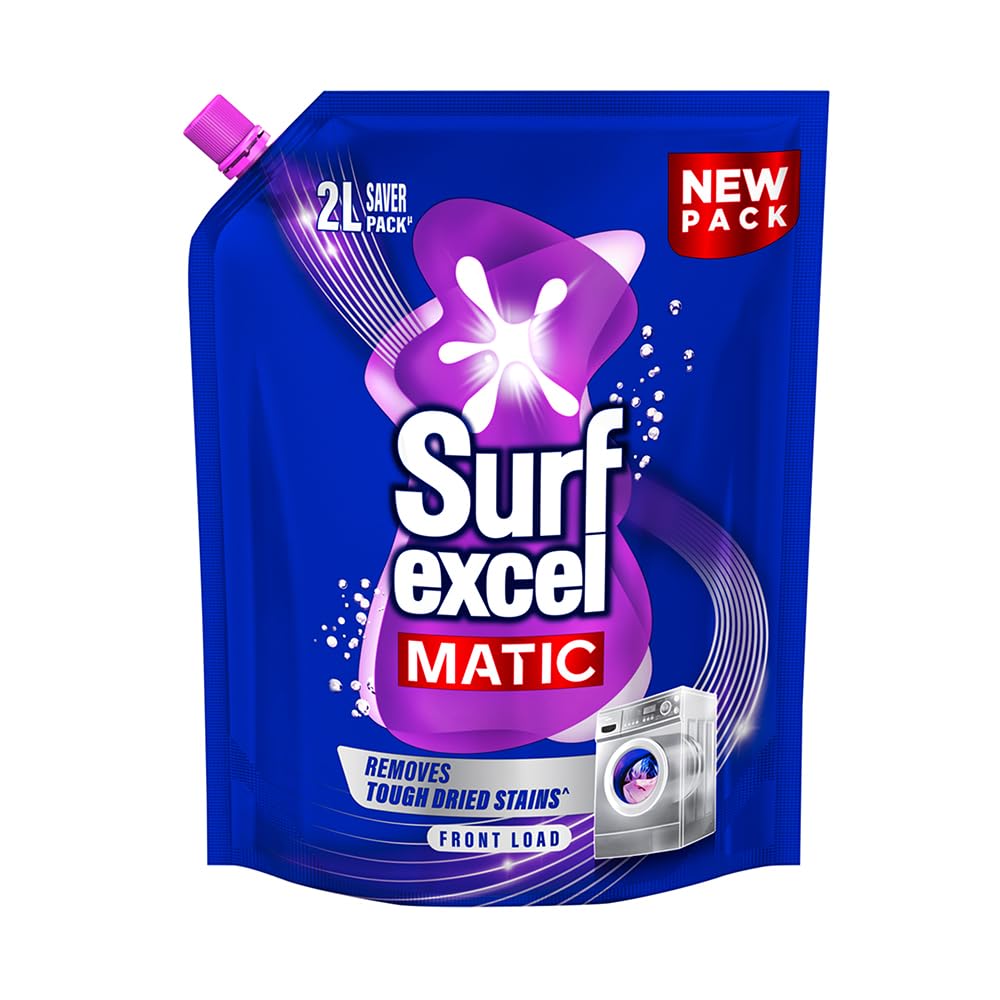 Surf Excel Matic Front Load Liquid Detergent 2 L Refill|| Specially designed to remove Tough Dried Stains, 1st time in Was... - Review, Price and Buying Guide