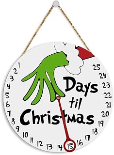 Christmas Countdown Calendar Decoration For Home 2025 Countdown To Christmas Decor For Home Wall Indoor Outdoor Countdown Calendar 12 X 12 Inch