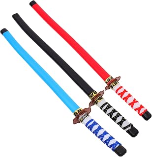 jojofuny 3 Peças Espadas Japonesas De Brinquedo De Plástico Para Crianças Espada De Samurai Acessórios De Brinquedo Para Crianças Vestir Cosplay Lembrancinhas Para Festas De Aniversário