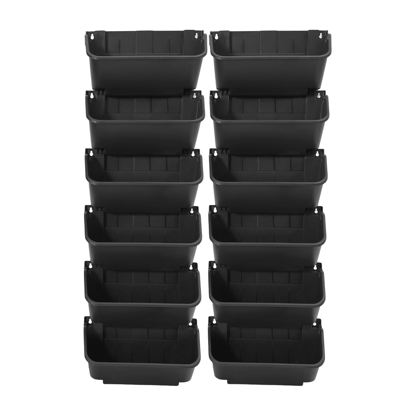 24 Pièces Jardinière Murale Suspendue Pot De Fleur, Mural Extérieur Jardinière Balcon Autoportante avec Réservoir d'eau 300ml PP Noir, pour Jardin Terrasse Patio Légumes Herbes Intérieur