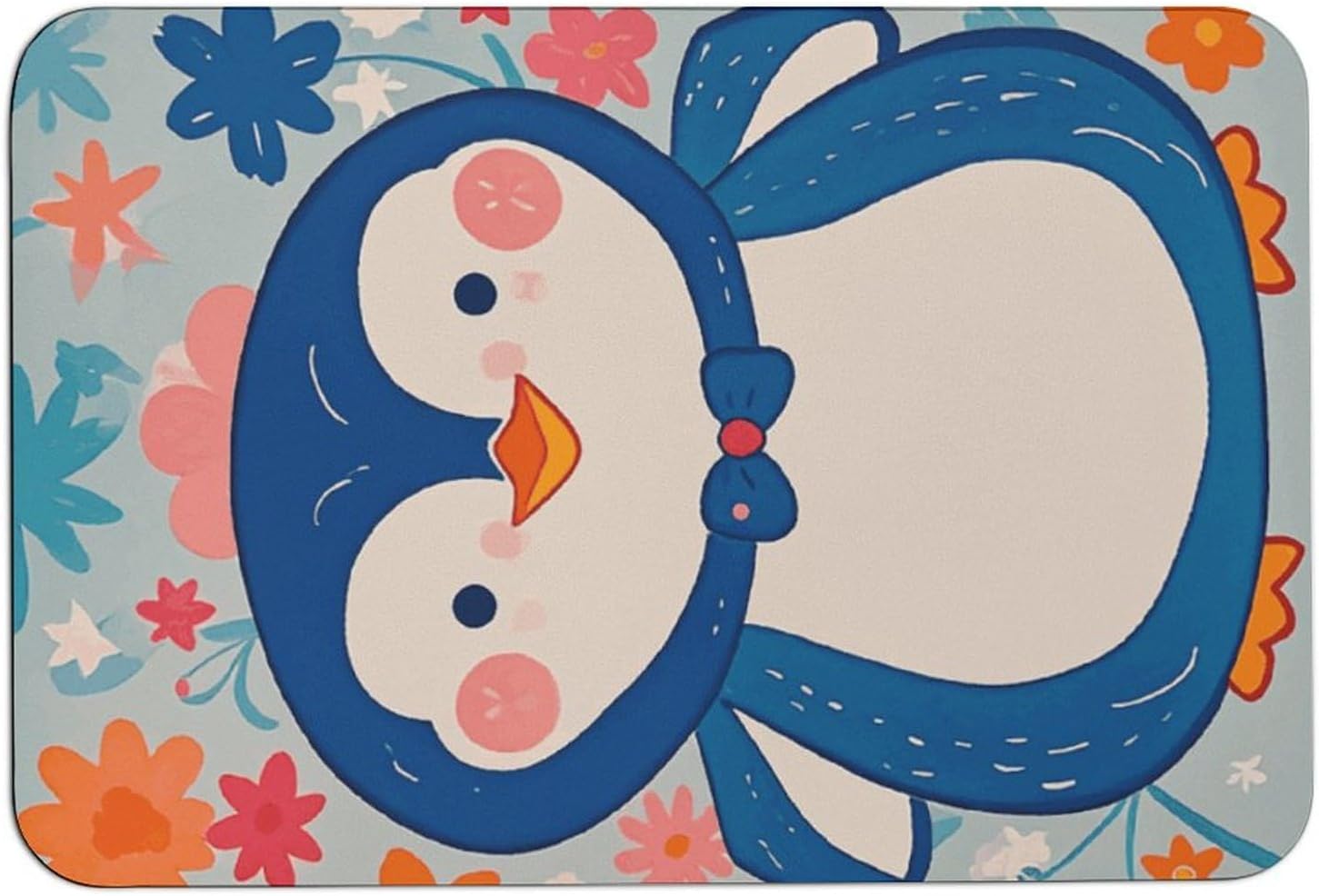 NWGHM Bath Mat NonSlip Rubber Backing Bath Rug Cute Penguin Print