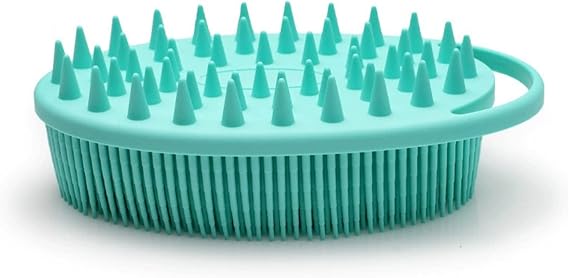 Silicone Body Brush, Exfoliating Body Scrubber, Silicone Body Scrubber Loofah, Silicone Bath Brush, Soft Exfoliating Body Bath Shower Scrubber Brush for Kids and Adults All Kinds of Skin(Green)