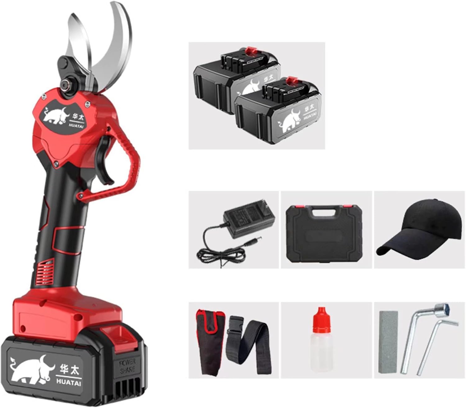 Waterproof Electric Pruning Shears Tree Branch Flowering Bushes Trimmers, with 1/2/3 Pcs 39800 Mah Rechargeable Lithium Battery, 5Cm Max Cutting Diameter