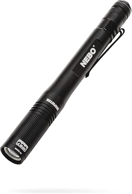 NEBO Inspector, Powerful Waterproof Pocket Light, Three Light Modes, Adjustable Zoom, Impact Resistant, Black