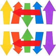 12 Pack Colorful Arrow Spot Marker, 15 Inch Non-Slip Directional Arrow Floor Marker Safe Road Instructions Markers for Training Agility, Activity, Gym, Sport, Home 6 Colors