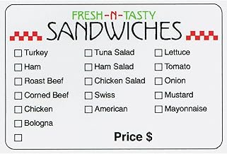 HUBERT® Fresh-N-Tasty Sandwich Check-Off Food Packaging Labels - 3"L x 2"H