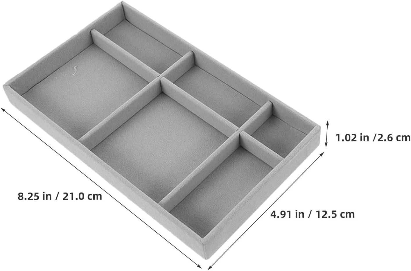 BESPORTBLE 5pcs Stackable Jewelry Storage Trays: Velvet Organizer Tray - Drawer Inserts for Rings Earrings Necklaces Bracelets Home Vanity Showcase Dresser Table