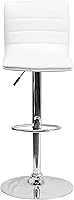 Vista 8 de Flash Funiture silla de bar ajustable con base cromada, Vinilo, Blanco