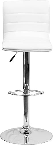 Miniatura 136 de Flash Funiture silla de bar ajustable con base cromada, Vinilo, Negro Negro -,Blanco,Marrón,Borgoña,Verde,Gris,Naranja,Púrpura,Rojo