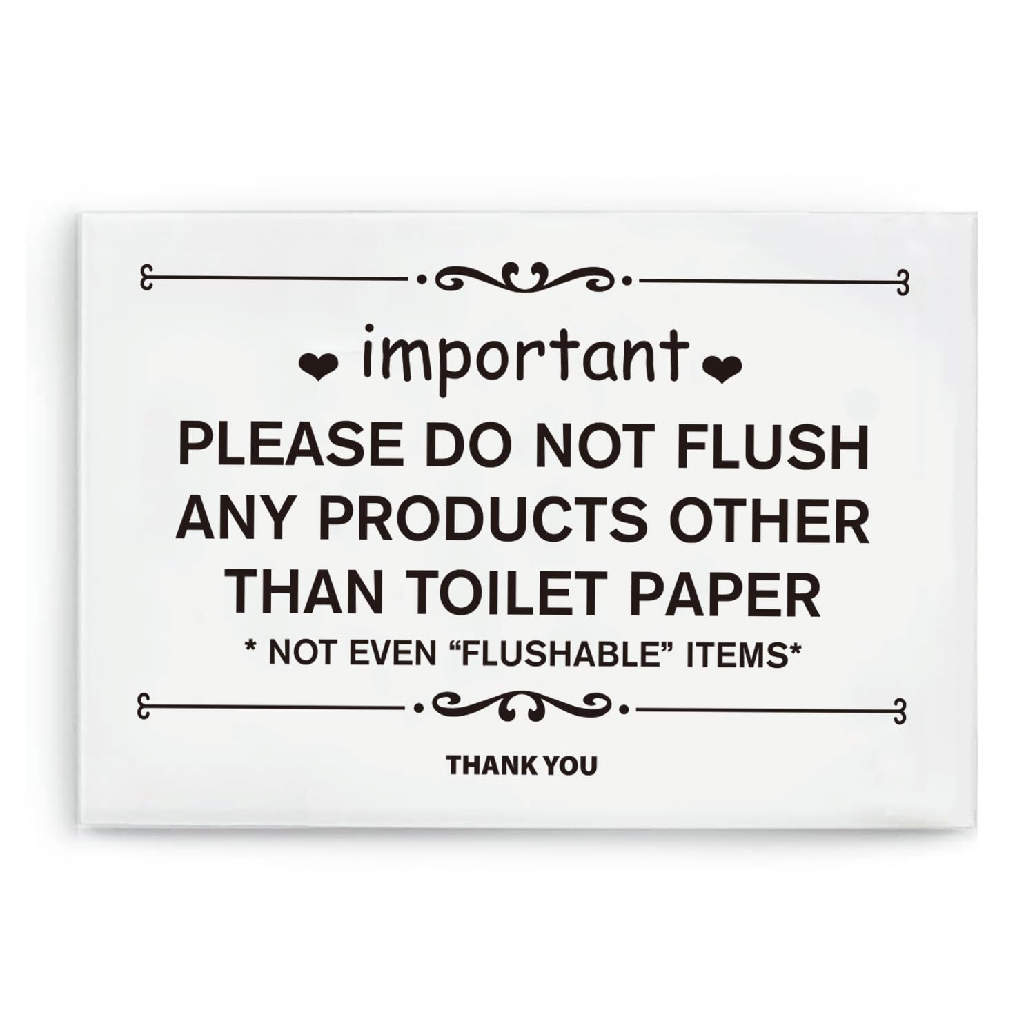 PLIGREAT Non Sciacquare Regole Segno Bagno Acrilico Segnaletica, Sciacquone Carta Igienica Porta Decorazione Della Parete, Casa Fattoria Bagno Citazione Segno per Businesse Ufficio Toilette Home Decor