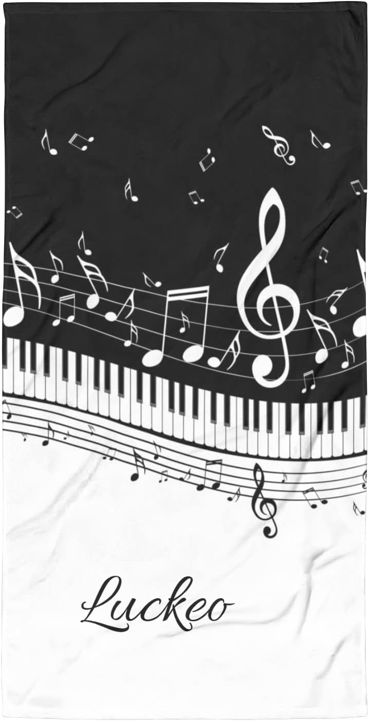 Cool Music Guitar Personalized Beach Towel for Kids Adult,Custom Pool Bath Towels for Women Men Girl Boy Shower Gift 60 X 30 Inch