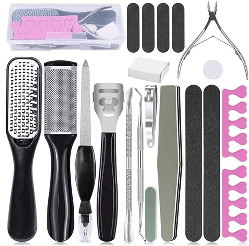 21 Pieces Foot Fle Set, Foot File Pedicure Tool, Toenail Clipper Foot
