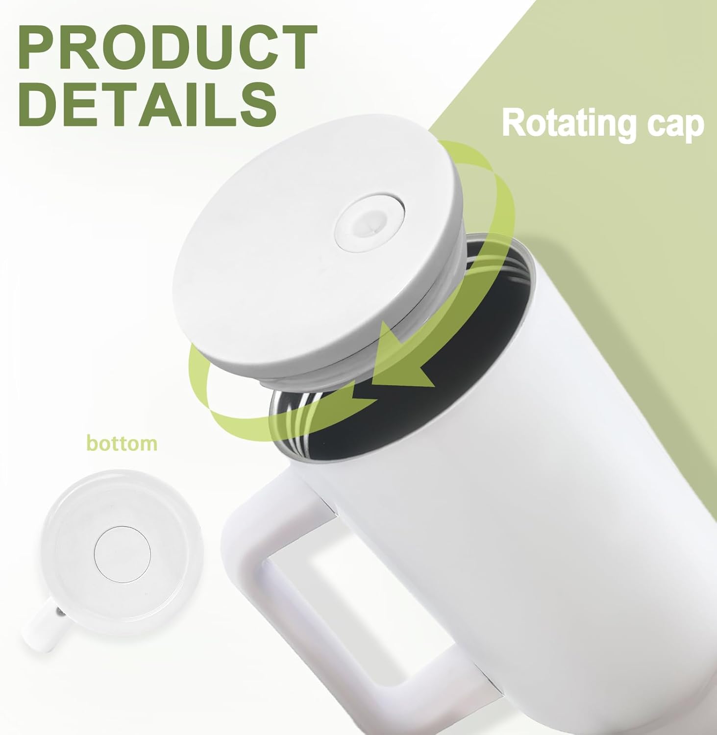 YOUKE OLA 8 Pack Sublimation Tumblers 40oz with Handle and Straw Lid Blanks Stainless Steel Insulated Large Tumbler Bulk Coffee Travel Cups for Tumbler Heat Press Sublimation Oven Printing, White - Image 3