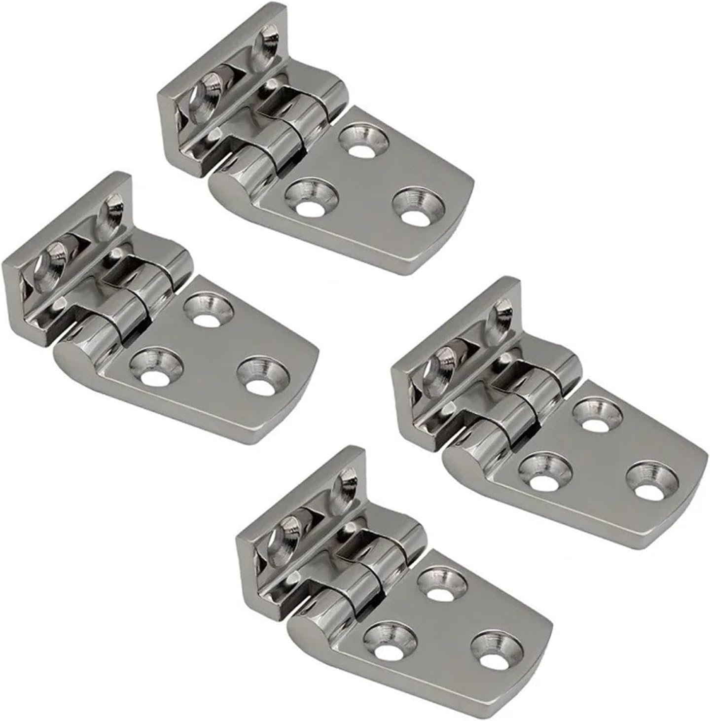 4PCS Stainless Steel 316 Hatch Flush Mount Right Angels Boat Hinges with 5 Holes 54mm 66mm Marine Yacht Hardware Accessories