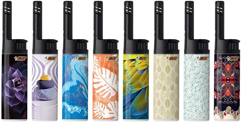 BIC EZ Reach Candle Lighter, The Ultimate Lighter with Extended Wand for Grills and Firepits (1.45-inch), Home Décor Design 6 Count Pack (Assortment of Designs May Vary)