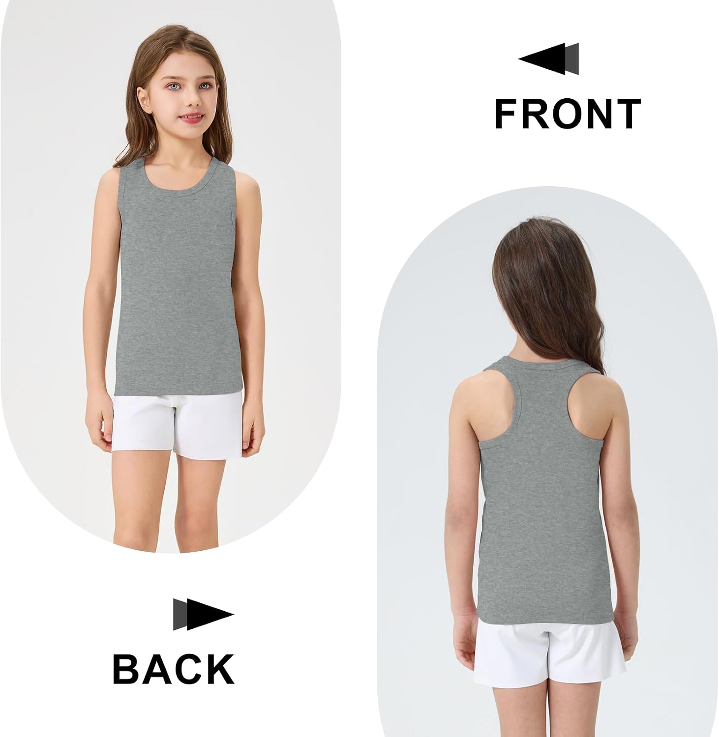 4 Pack Girls Tank Tops Girls Undershirts Soft Cotton Kids Sleeveless Toddlers Dance Tops for Ballet (2T-16Y)