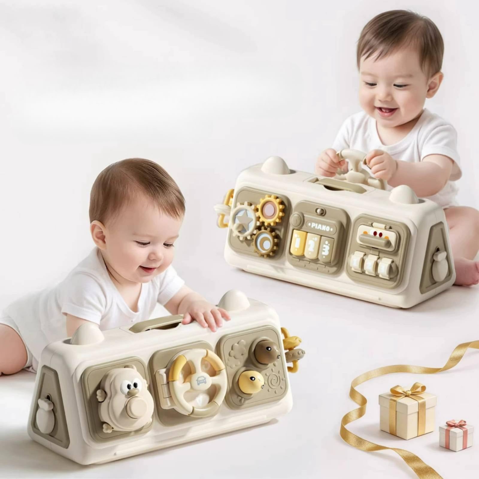 Tavoletta Occupata per Bambini con Dieci attività Interattive Pannello Giochi Manuali con E Inserti Animali Giocattolo Sviluppo con Manico