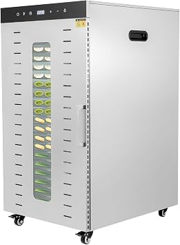 Food Dehydrator 20 Stainless Steel Trays 1700W Electric Food Dehydrator Machine with Wheels Time and Temperature Control Freeze Dryer Machine for Meat, Fruit, Vegetable Dryer