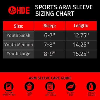 HDE Arm Compression Sleeves for Kids Basketball Shooting Sleeve Youth Sports Cooling Sun Protection Football Baseball 1 Pair