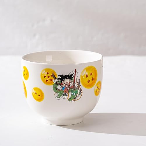 Miniatura 4 de Juego de vajilla de cerámica de anime de dibujos animados, incluye cuenco de ramen de 16 onzas, palillos y cuchara de madera. Color 1