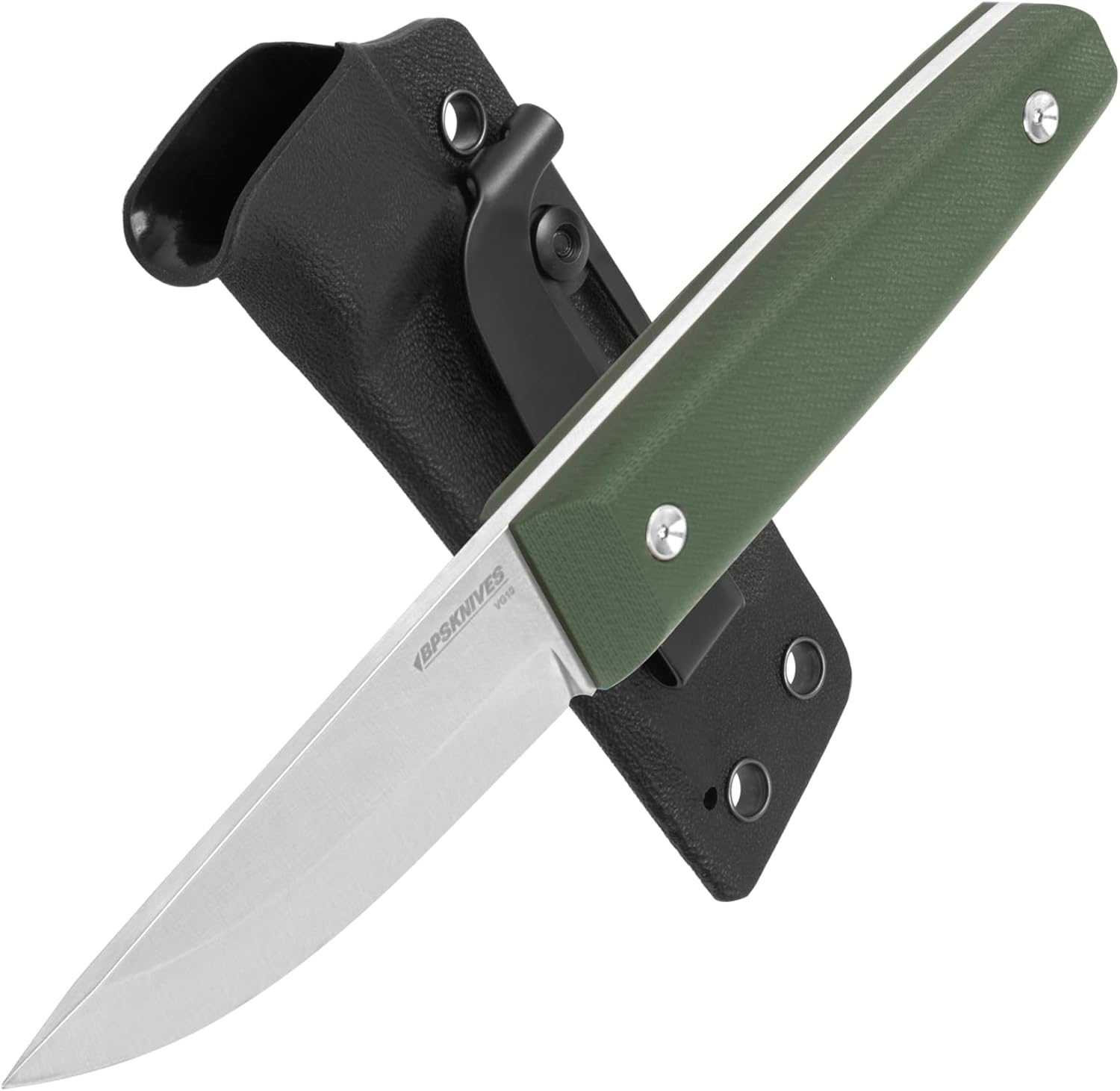 BPSKNIVES Aurora - Fixed-Blade VG-10 Stainless Steel Knife with Kydex Sheath - Small Full Tang EDC Knives - Puukko Knife - G10 Handle Camping Knives