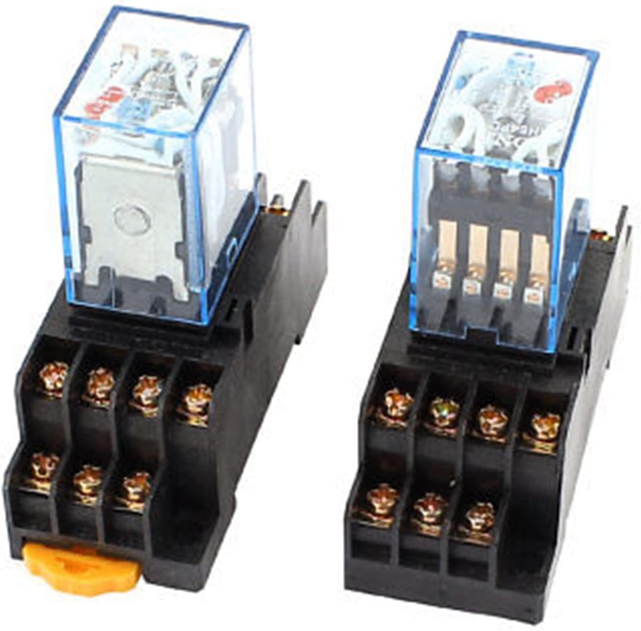 4 Pcs AC 110/120V Coil 14Pin 4PDT 35mm DIN Rail Electromagnetic Power Relay