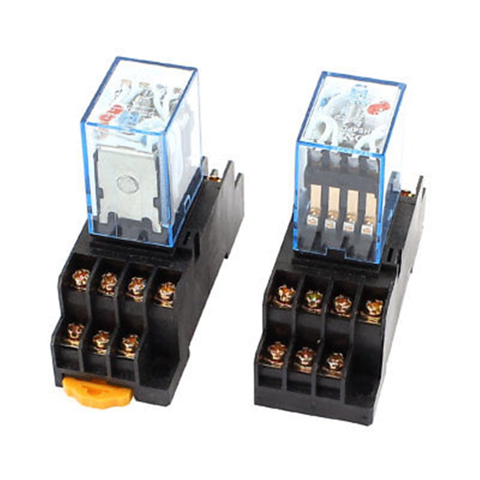 4 Pcs AC 110/120V Coil 14Pin 4PDT 35mm DIN Rail Electromagnetic Power Relay