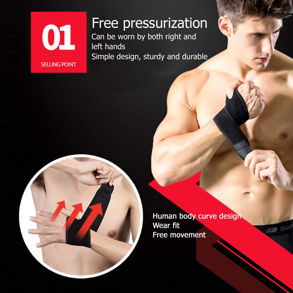 Wrist Brace for Ganglion Cyst, Arthritis, Carpal Tunnel, Breathable Sport/Fitness Wrist Support, for Left and Right Hand Man and Woman(Black)