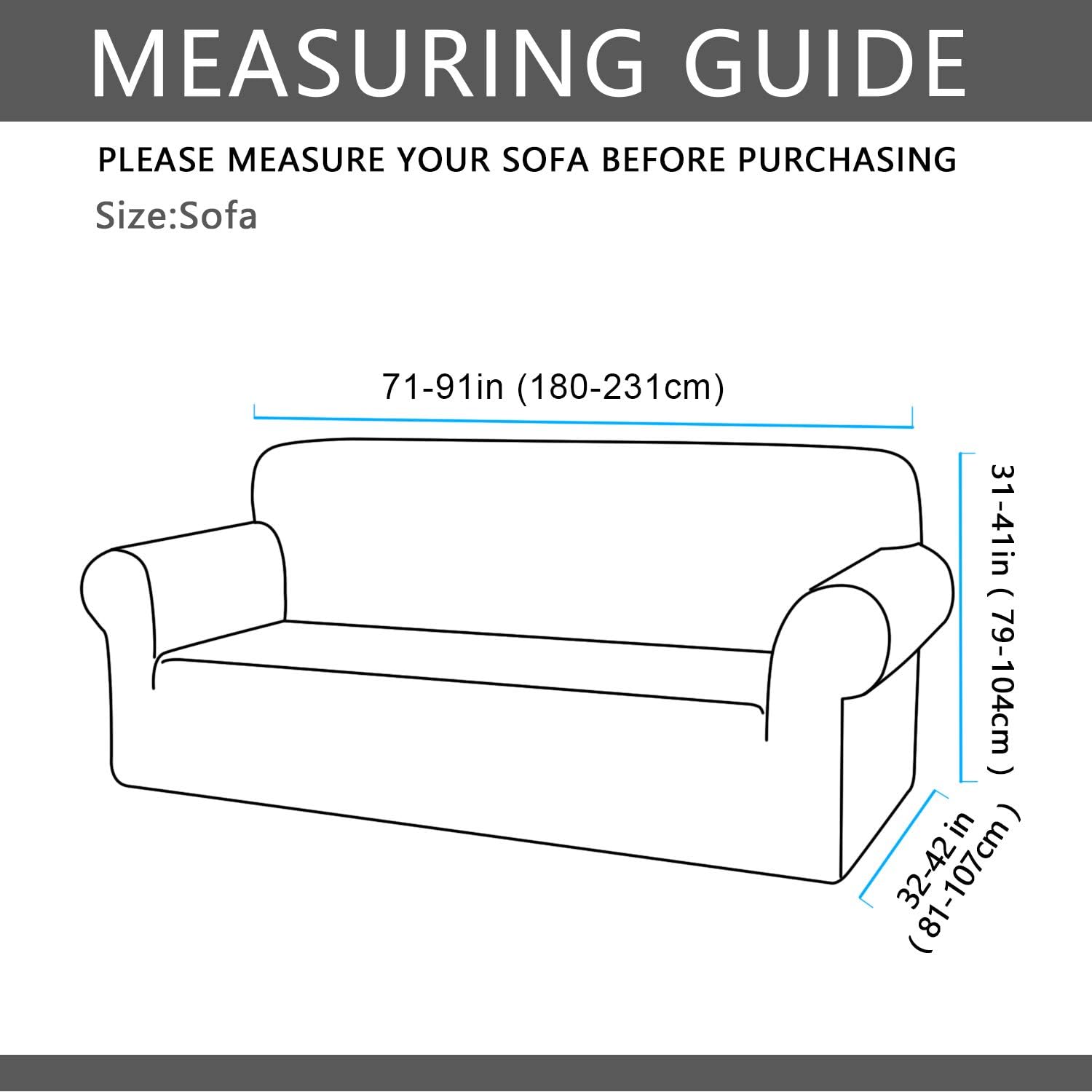 AUJOY Couch Cover Stretch 1-Piece Sofa Slipcover for 3 Cushion Couch Jacquard Spandex Fabric Furniture Protector with Anti-Slip Foams (Sofa, Dark Gray) : Home & Kitchen