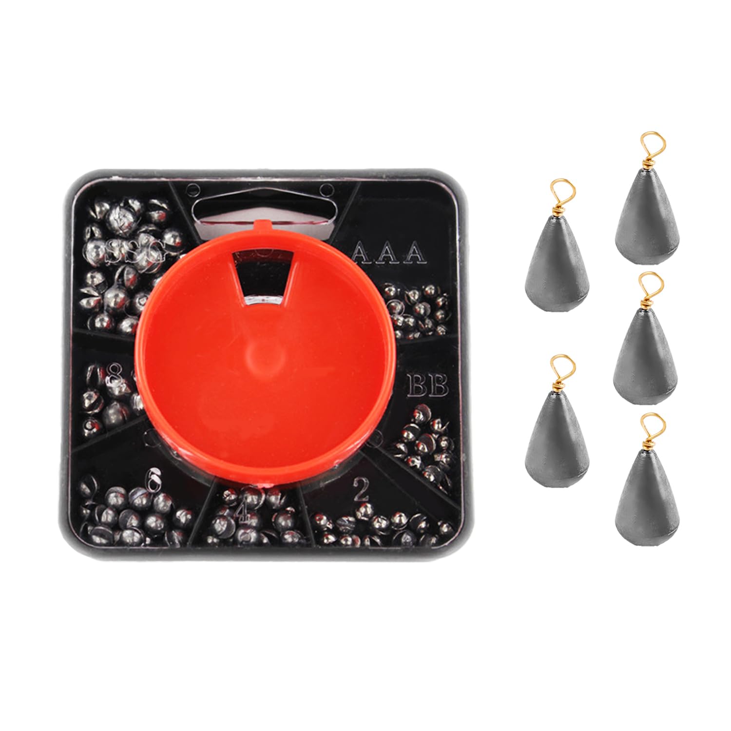 Kit Plombs Pêche 179 Pièces + 5 Pendentifs 2g - Boîte De Rangement Pratique
