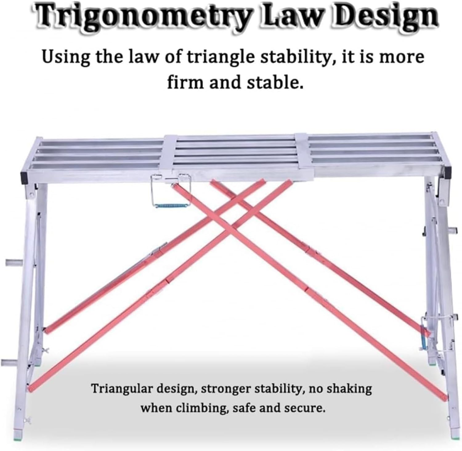 Multipurpose Scaffolding Equipment, Adjustable High Platform-880-Pound-Capacity, Adjustable Height Work Platform Galvanized Steel Ladder Heavy Duty Bench Folding Ladders Stool -B